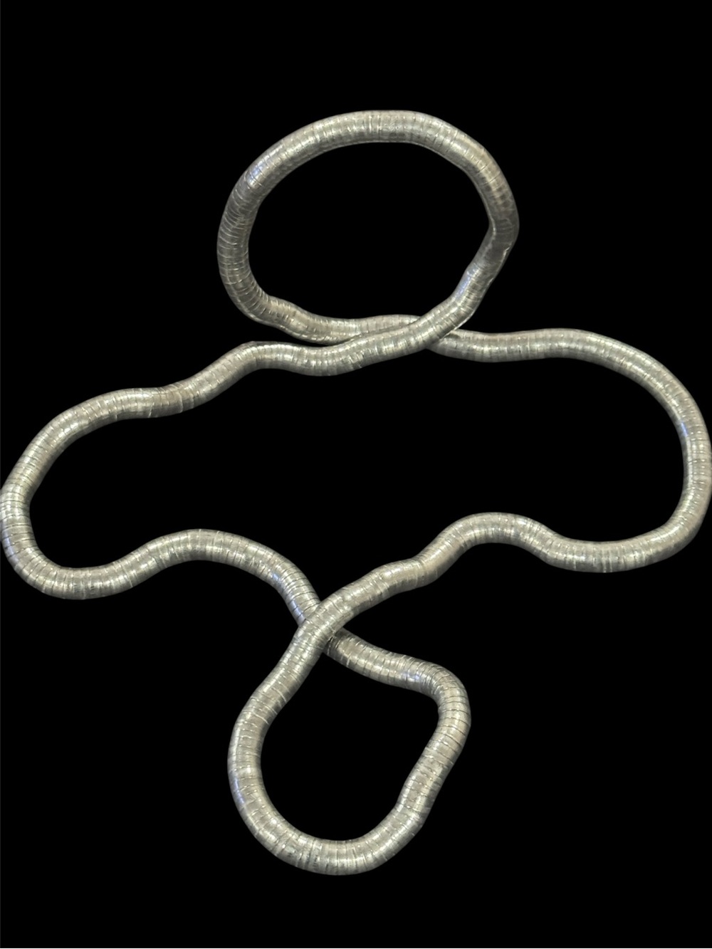Vintage Bendable Snake Coil Necklace Pewter - Picture 3 of 10